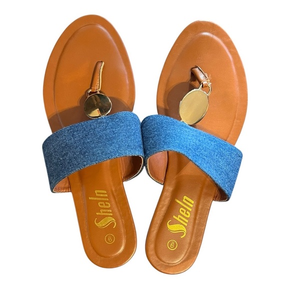 SHEIN Denim Strap Sandals – Size 9 - Picture 3 of 6